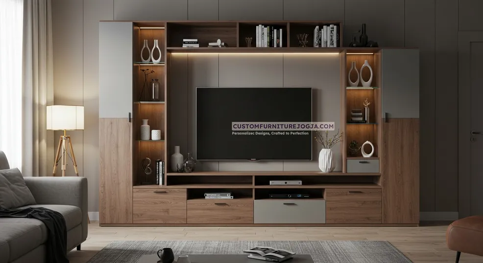 Jasa Pembuatan Cabinet Tv besar Jogja